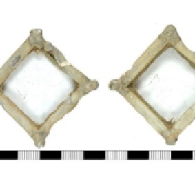 A single piece of a post-medieval composite window, square in shape, dating from the 17th century.