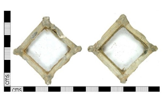 A single piece of a post-medieval composite window, square in shape, dating from the 17th century.